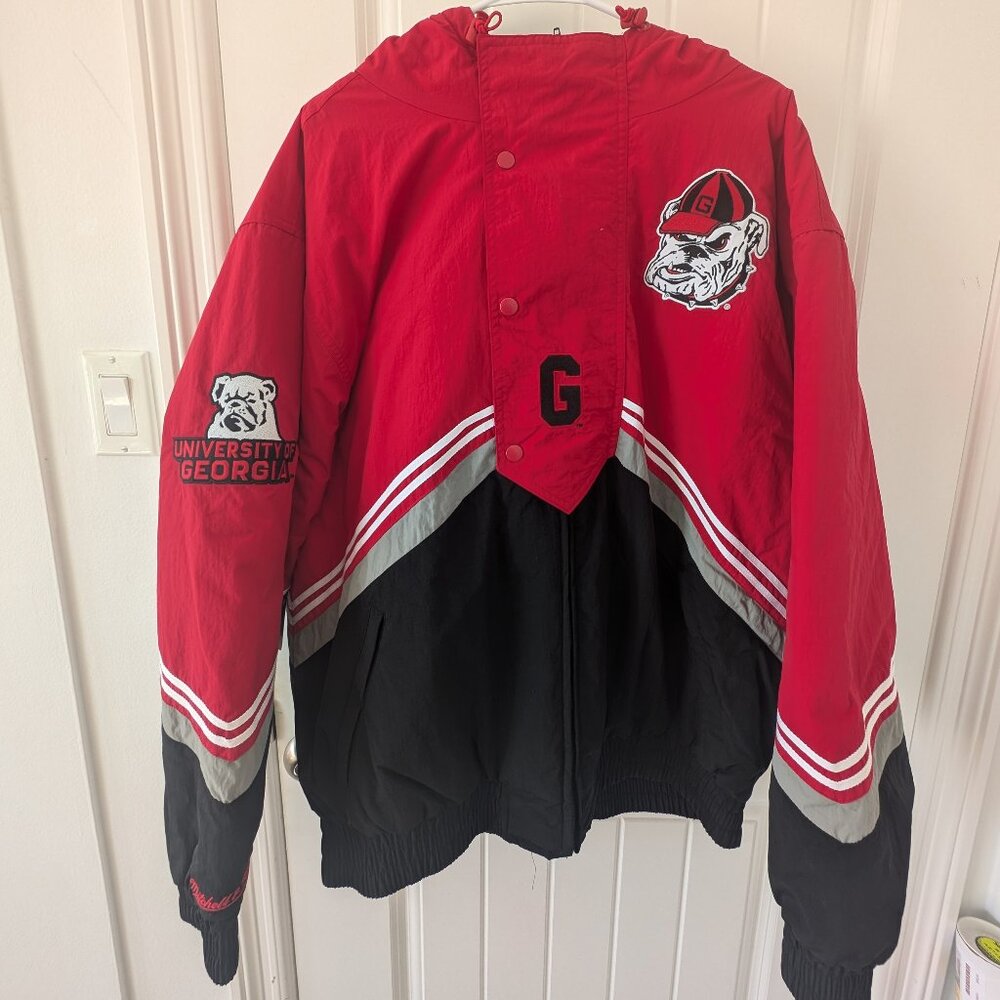 NWT Men's Red/Black Georgia Bulldogs Throw Back Full-Zip Vintage Windbreaker